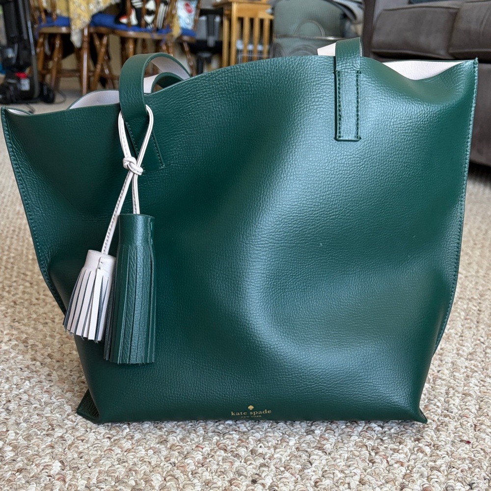 Kate Spade Forest Green Tote with Tassel